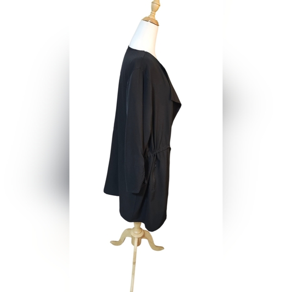 Cleo Draw String Long Black Lightweight Cardigan - Picture 6 of 8
